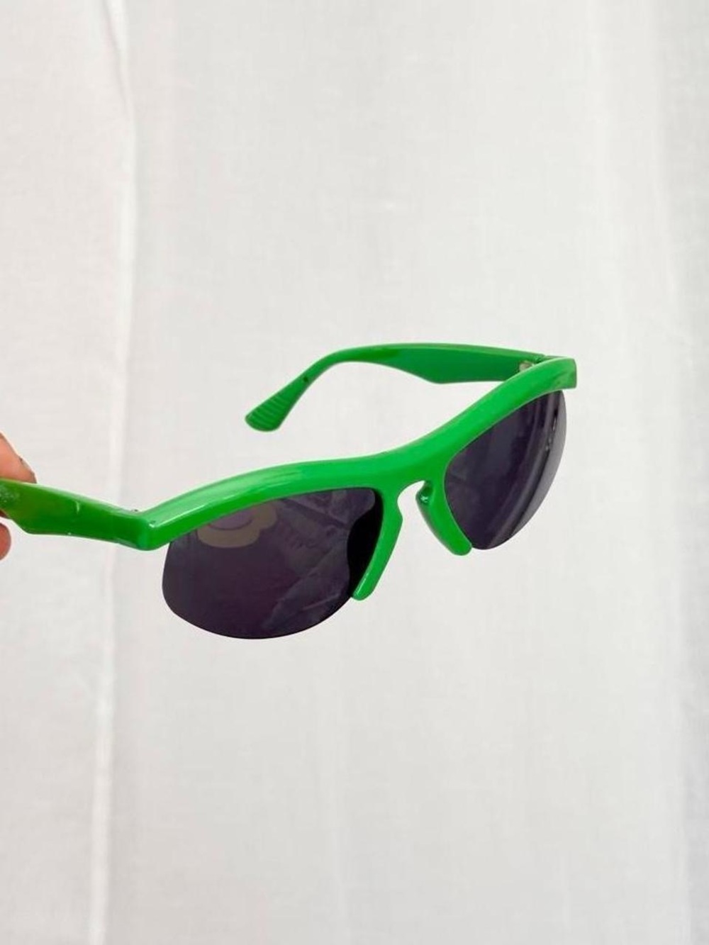 Y2K Lime Green Sport Wrap Sunglasses